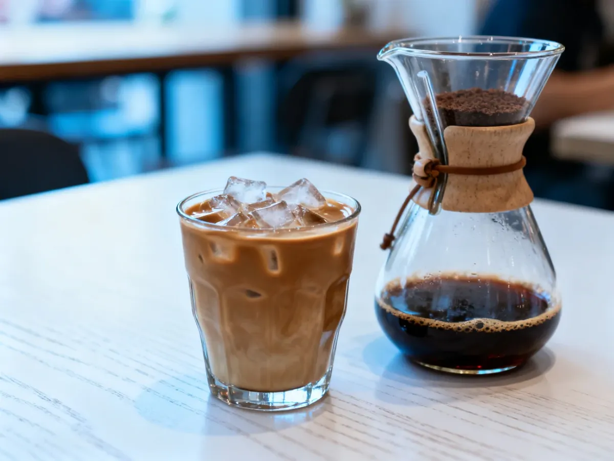 Porównanie mrożonej kawy z lodem i kawy cold brew